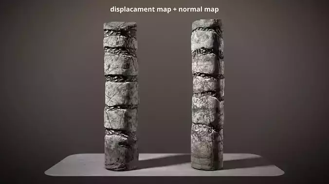 Mayan Columns Low Poly PBR