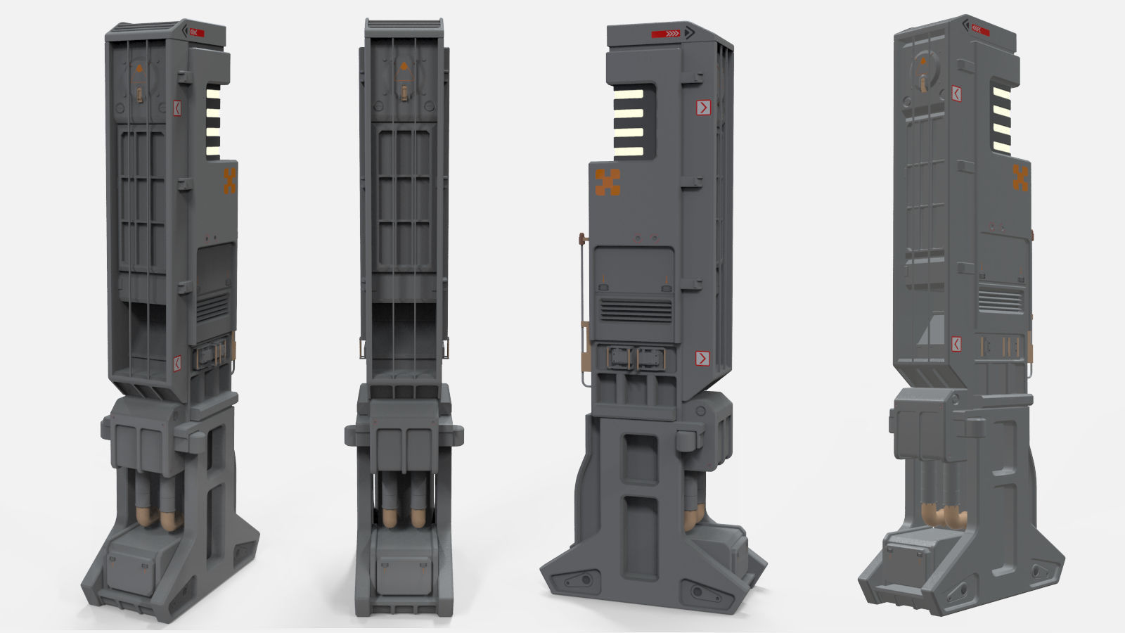 sci-fi Architecture kitbash 6 3D model_5