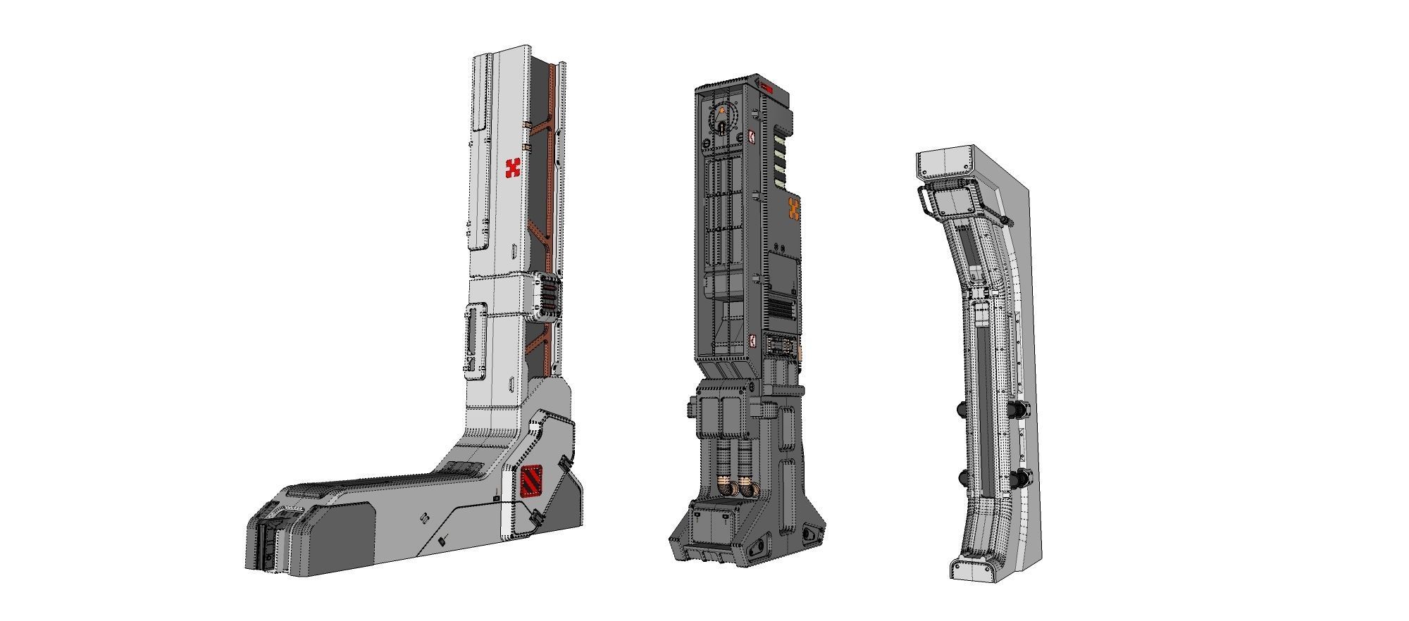 sci-fi Architecture kitbash 6 3D model_29