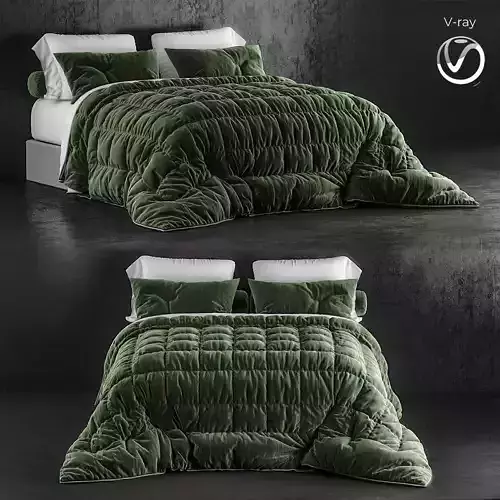 UGG Sunwashed Twin-Twin XL Comforter Set 3d model 3D model