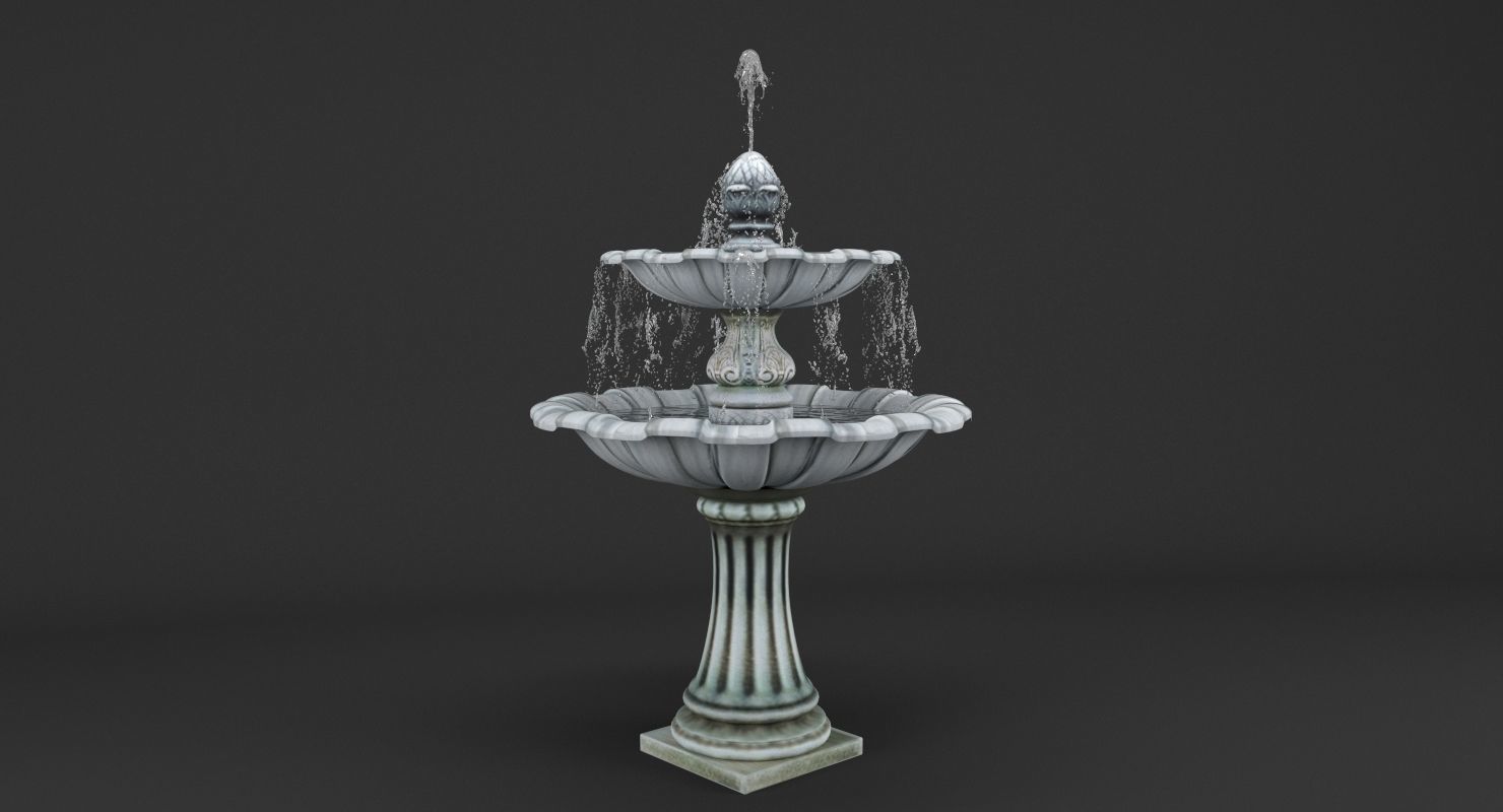 Garden Fountain for ArchViz 3D model_3