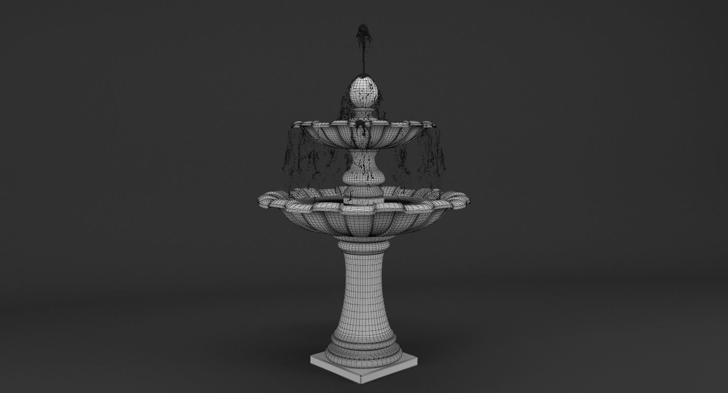 Garden Fountain for ArchViz 3D model_4
