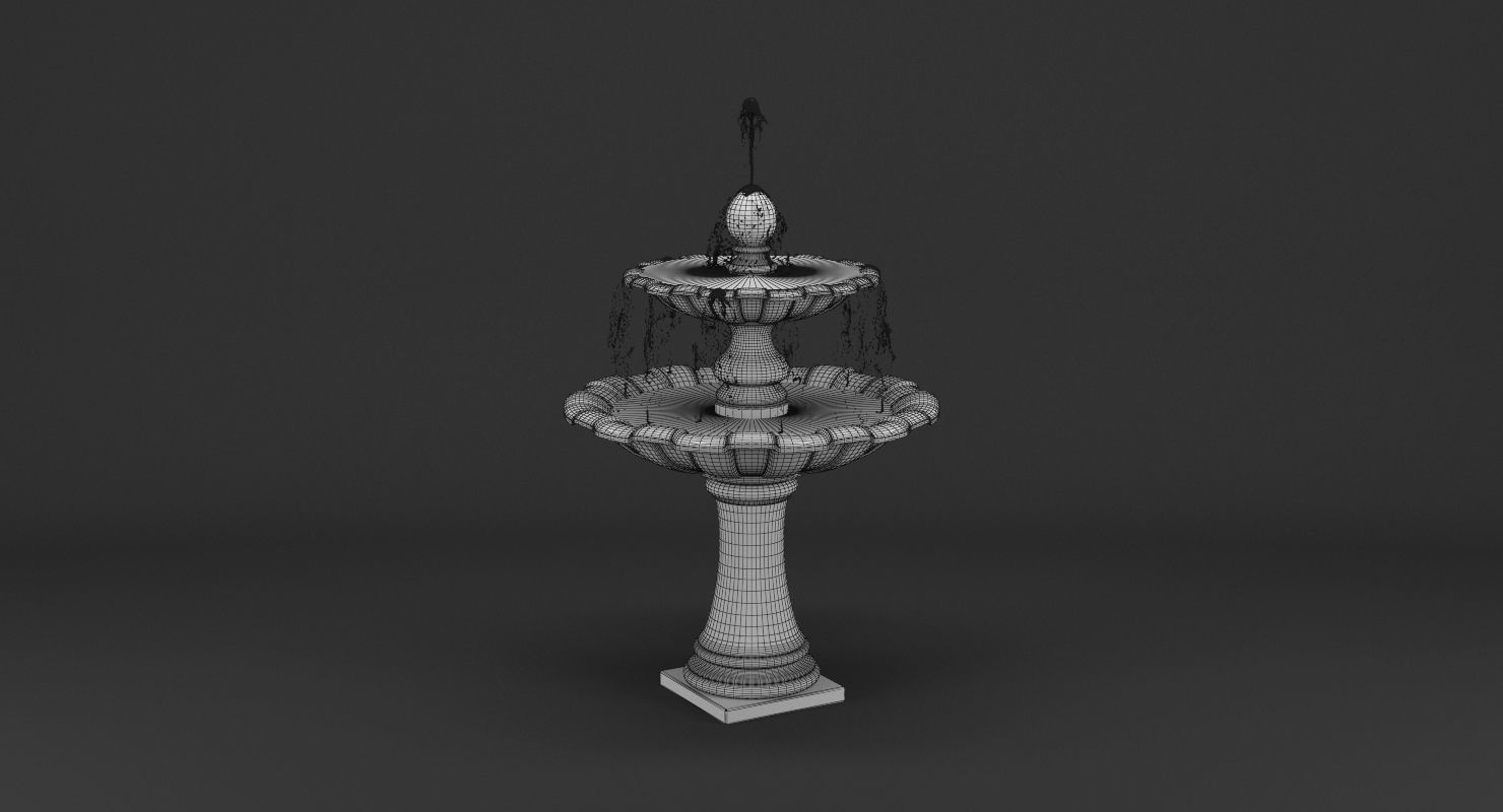 Garden Fountain for ArchViz 3D model_5