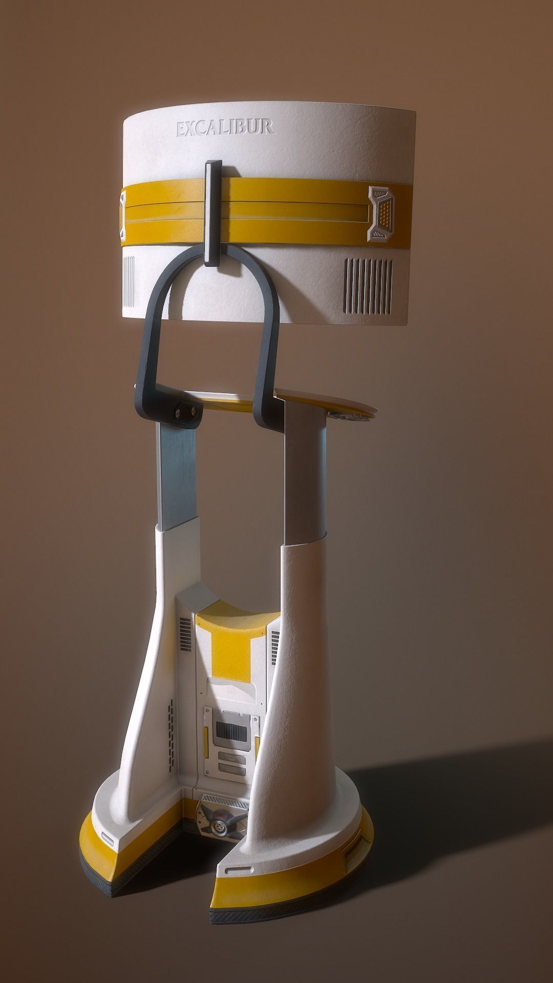 Excalibur standing computer terminal Low-poly 3D model_3