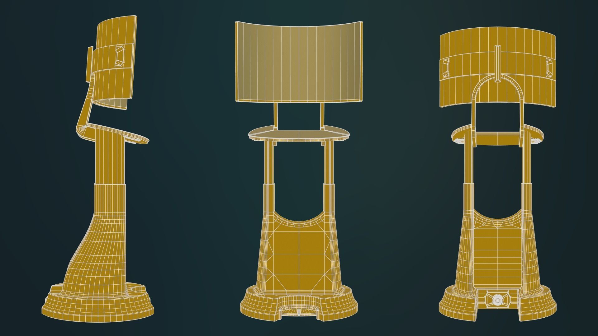 Excalibur standing computer terminal Low-poly 3D model_4