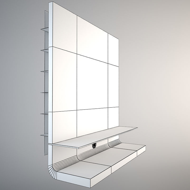 Modern TV stand Moda Look Low-poly 3D model_2