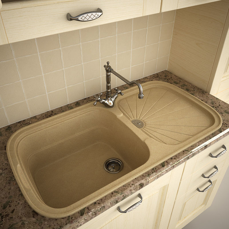 Modular Traditional Kitchen set 3D model_2