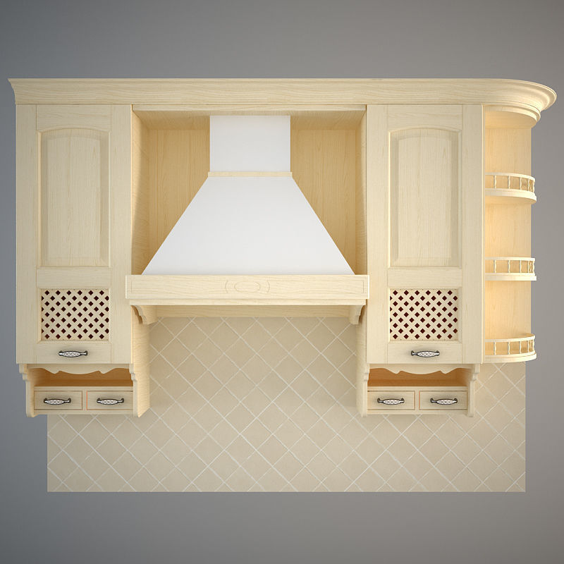 Modular Traditional Kitchen set 3D model_4