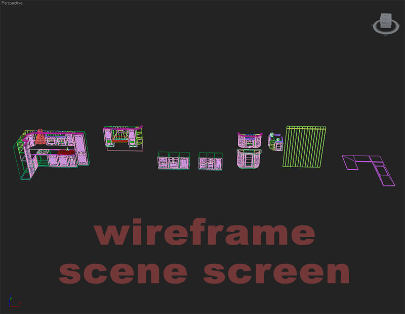 Modular Traditional Kitchen set 3D model_14