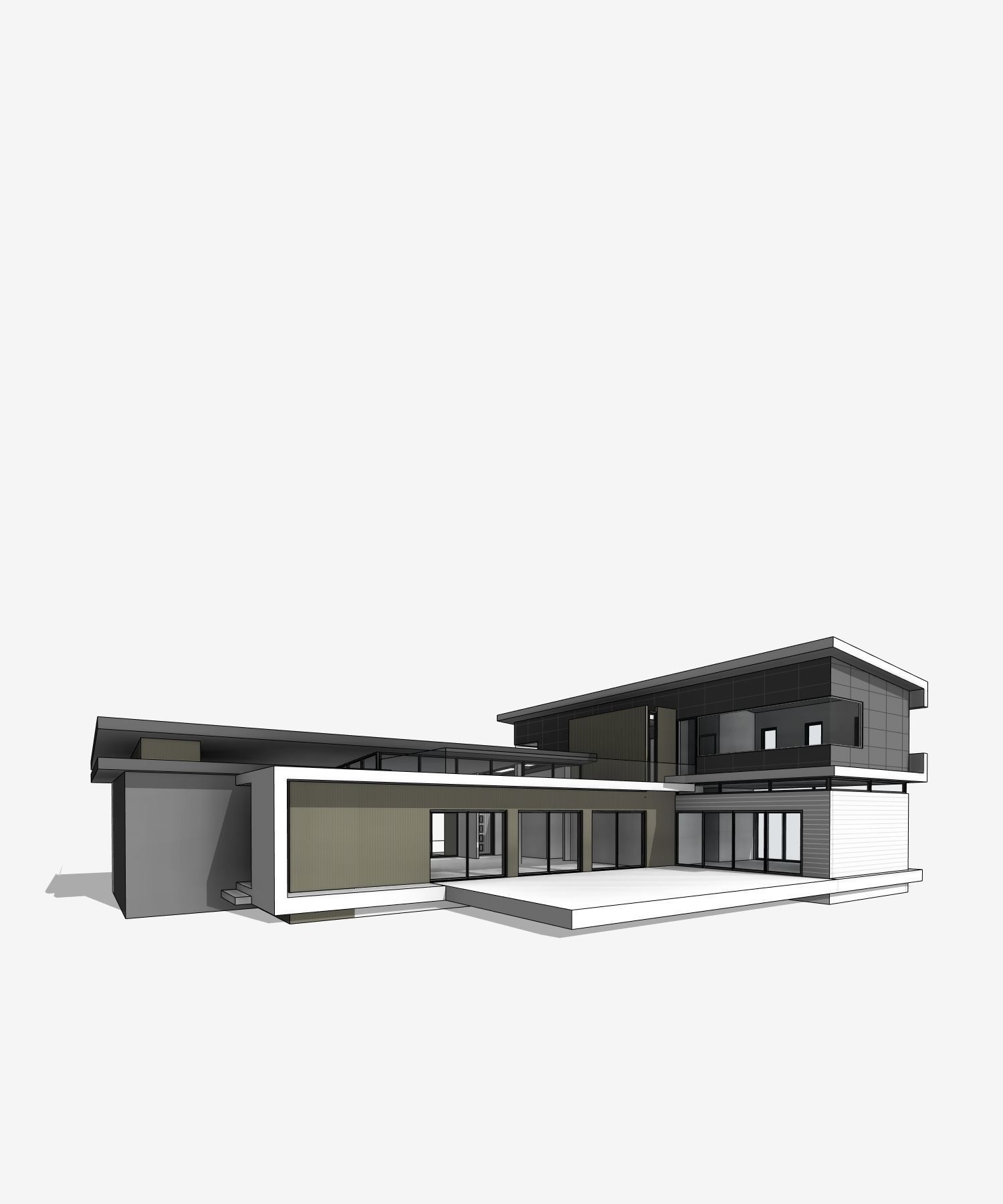 Katonah Residential Villa Revit Model Low-poly 3D model_13