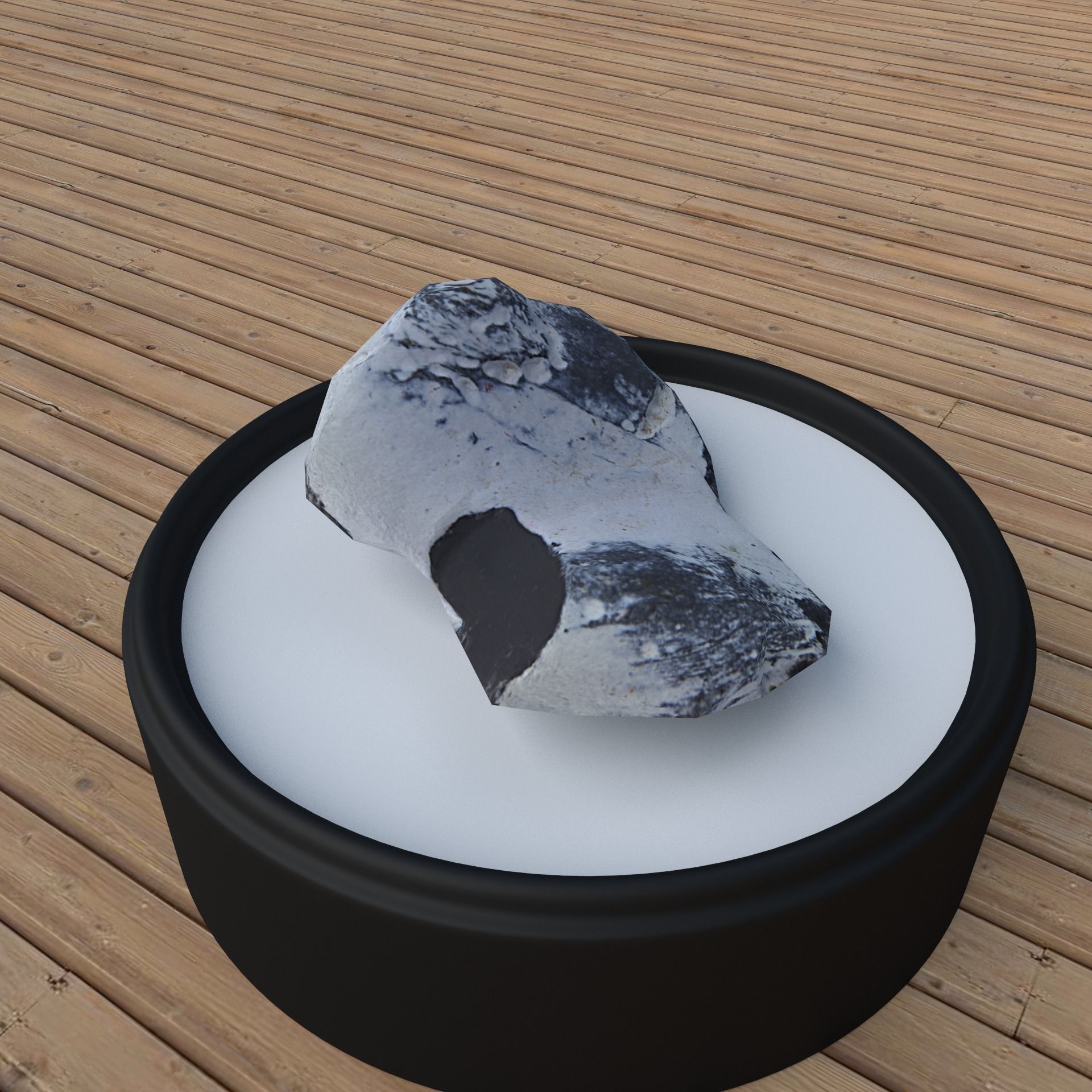 Scanned firestone from the Baltic sea render and game ready Low-poly 3D model_7