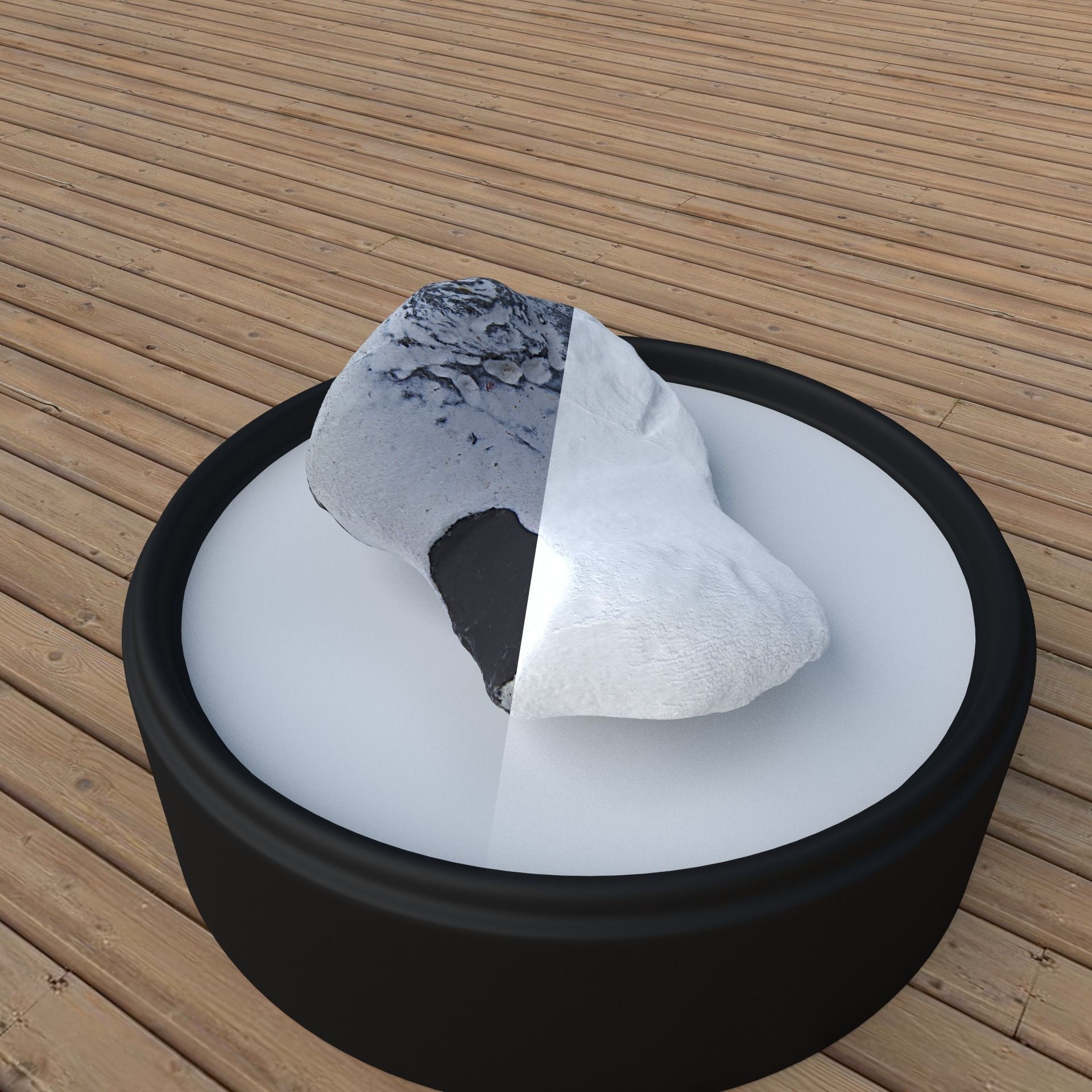 Scanned firestone from the Baltic sea render and game ready Low-poly 3D model_2