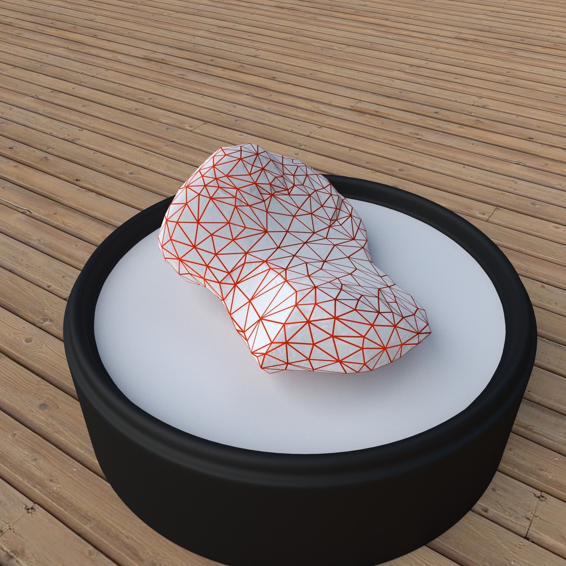 Scanned firestone from the Baltic sea render and game ready Low-poly 3D model_5