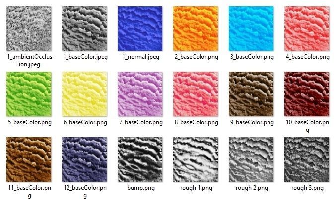 icecream tilable material in 12 colours ready to render Low-poly 3D model_3