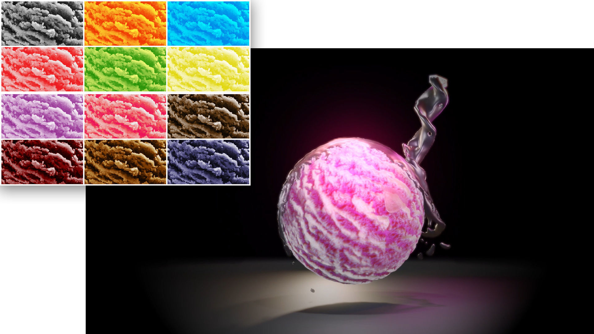 icecream tilable material in 12 colours ready to render Low-poly 3D model_2