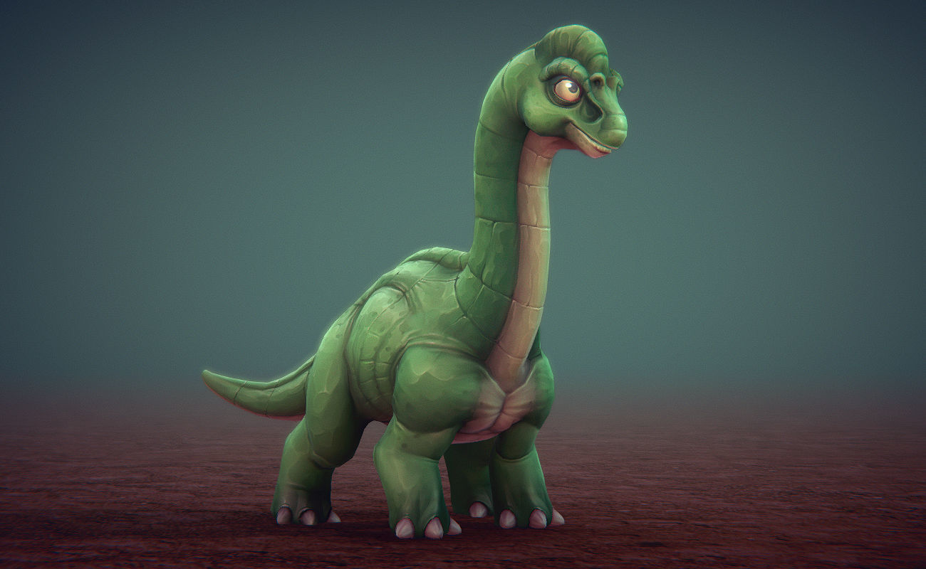 Toon Dinosaurs 2 Low-poly 3D model_9