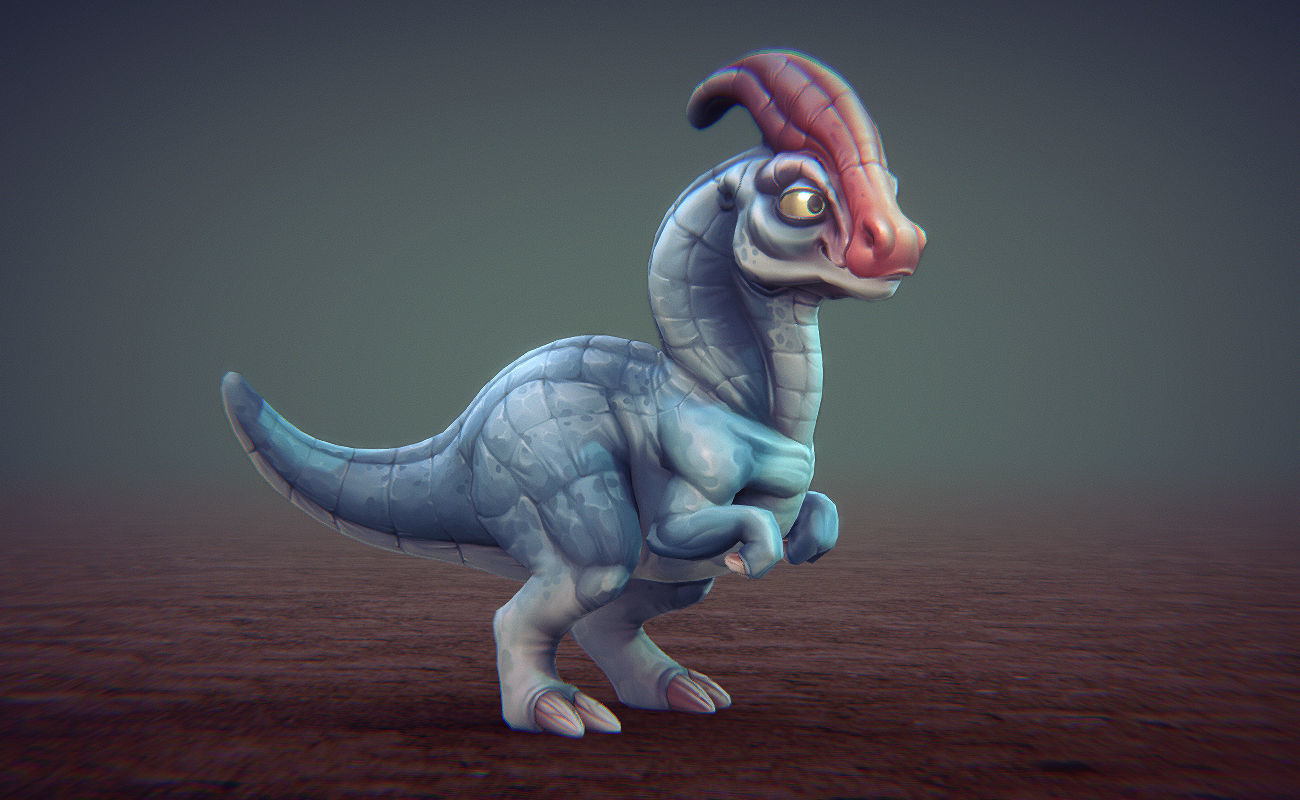 Toon Dinosaurs 2 Low-poly 3D model_11