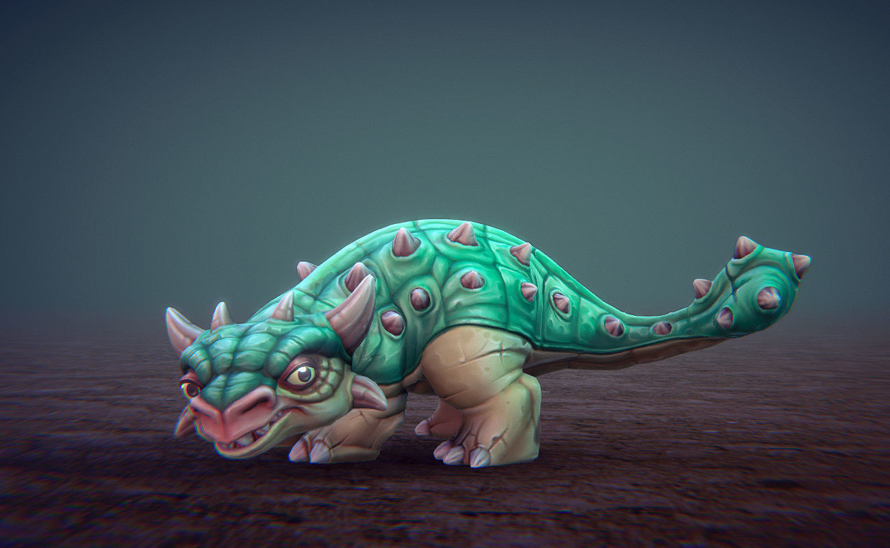 Toon Dinosaurs 2 Low-poly 3D model_8