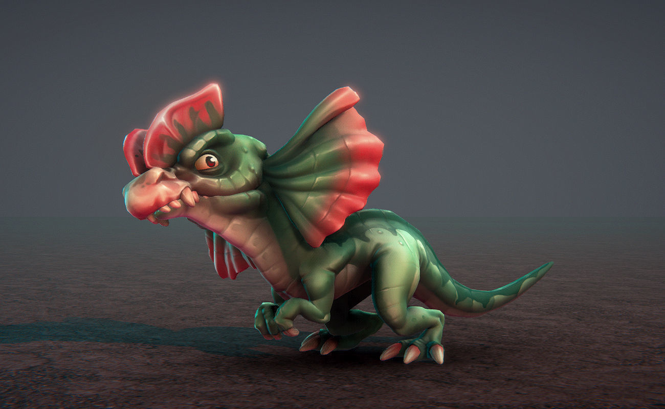 Toon Dinosaurs 2 Low-poly 3D model_7