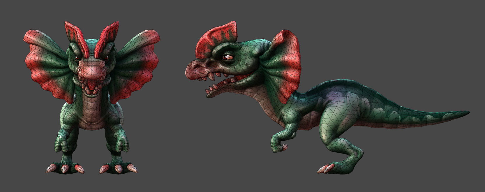 Toon Dinosaurs 2 Low-poly 3D model_14