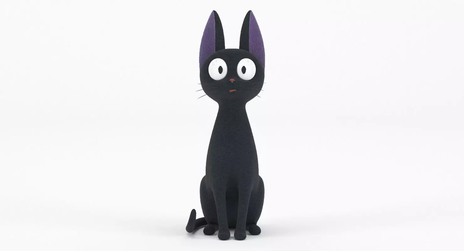 Jiji Black Cat Toy Low-poly 3D model_0
