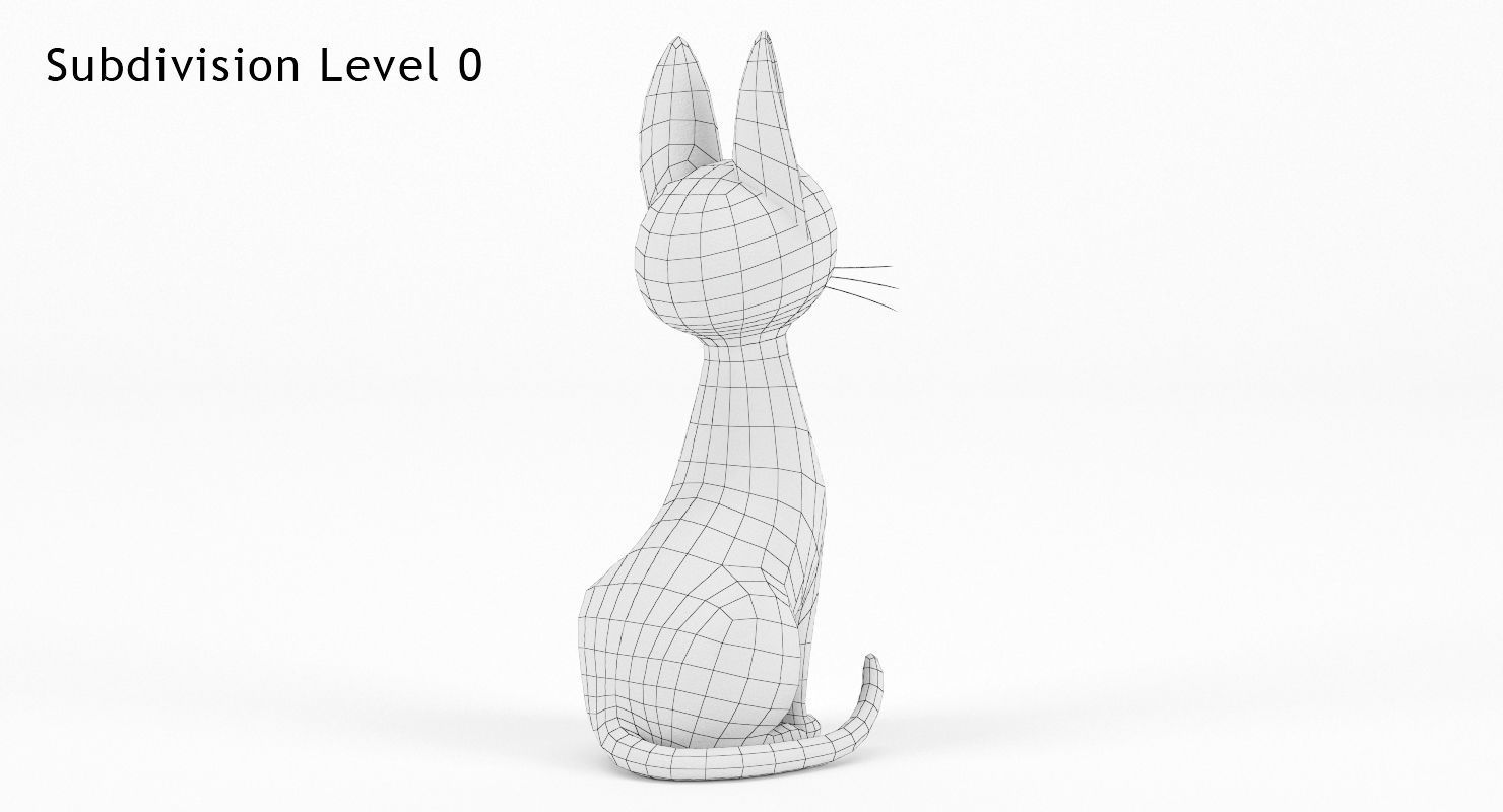 Jiji Black Cat Toy Low-poly 3D model_12