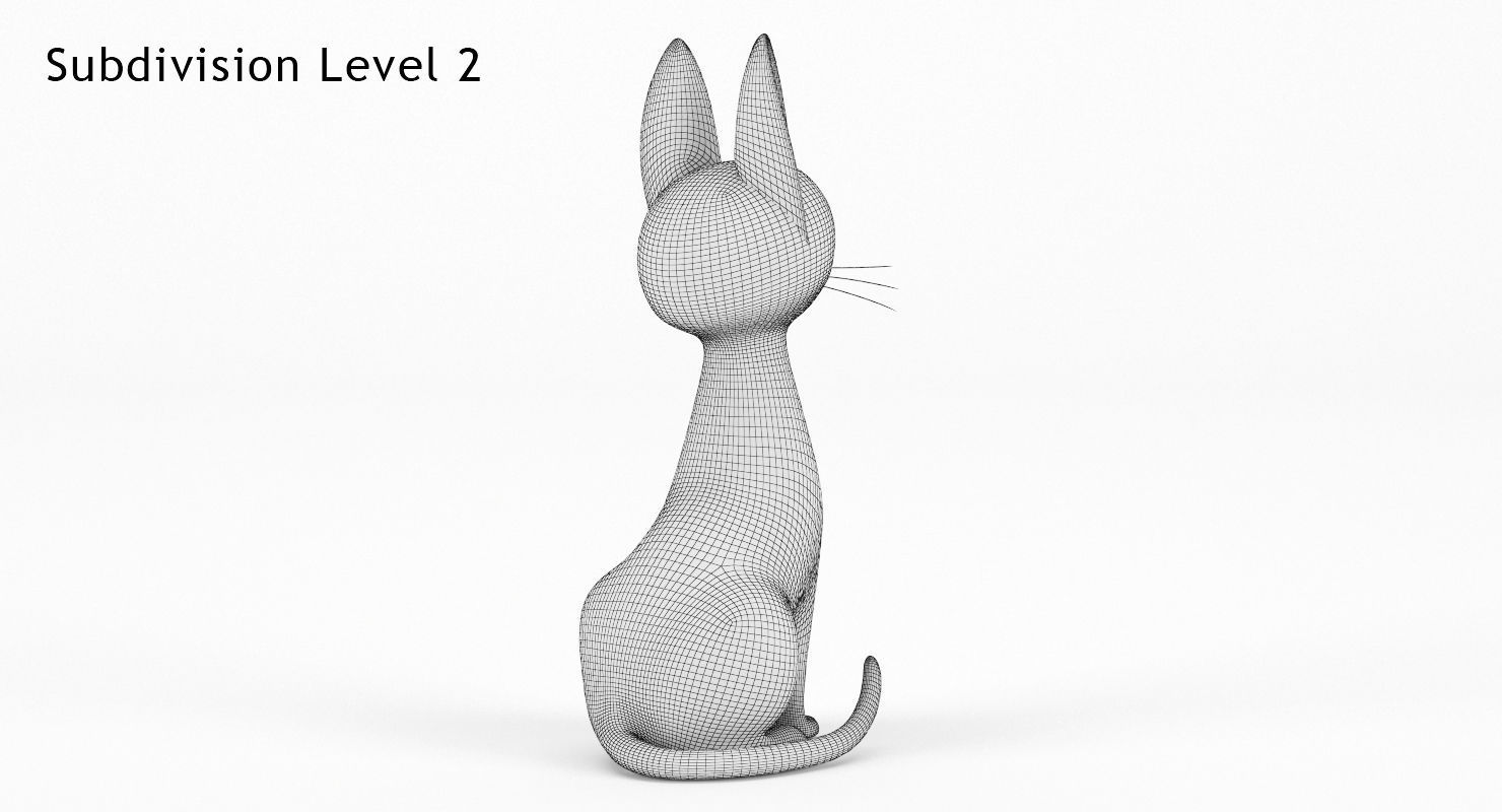 Jiji Black Cat Toy Low-poly 3D model_10