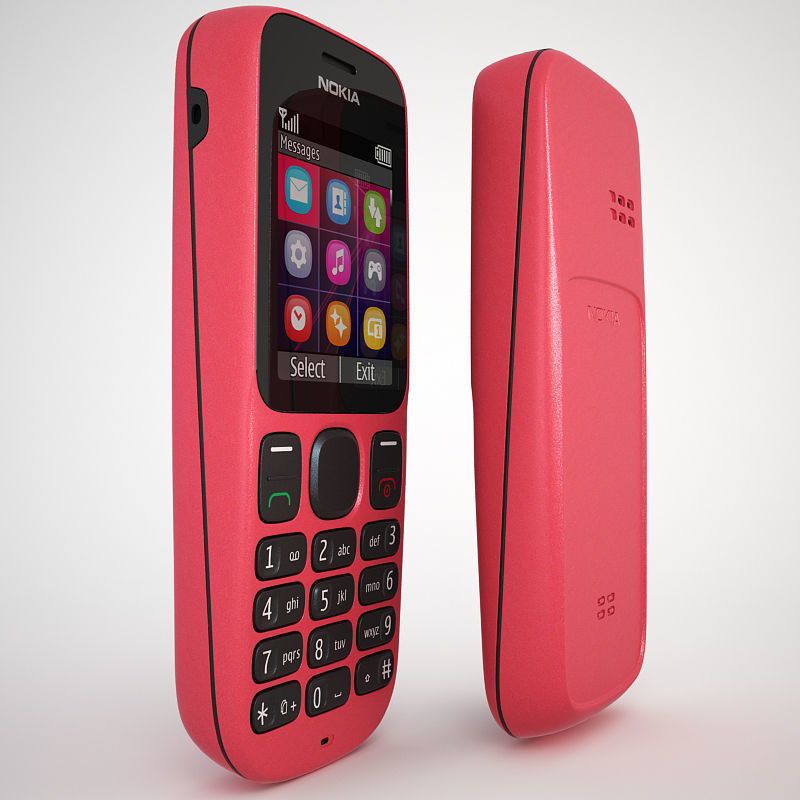 Nokia 100 - Coral Red 3D model_6