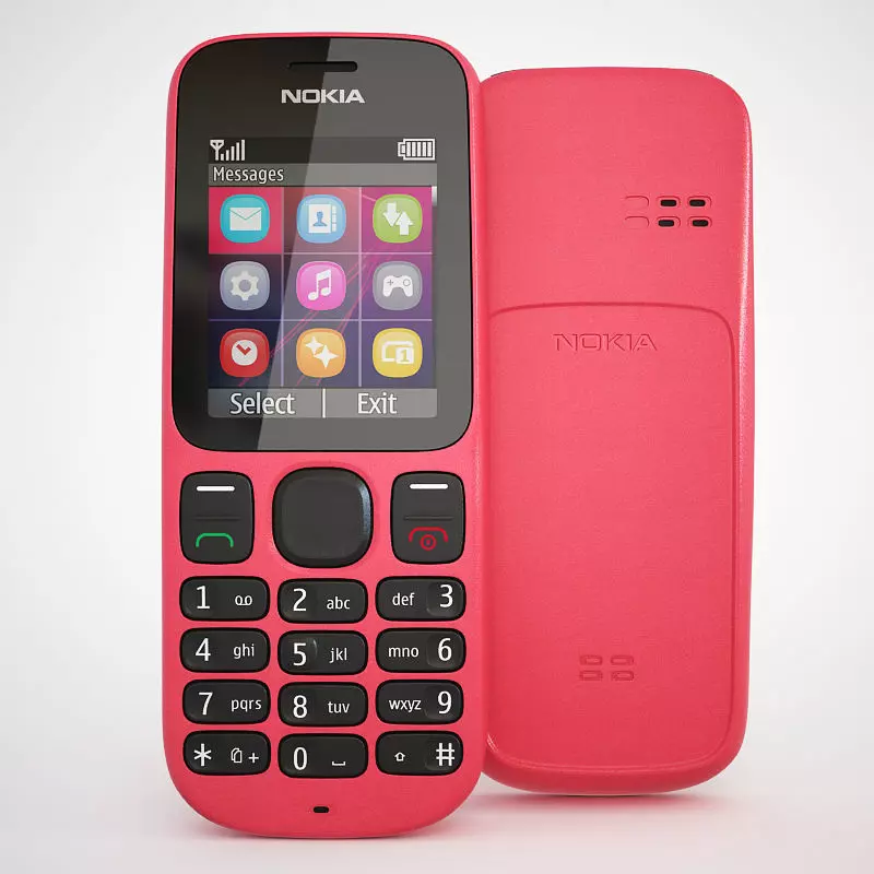 Nokia 100 - Coral Red 3D model_0