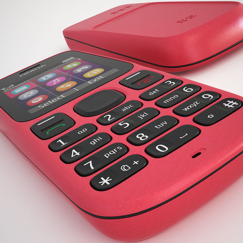Nokia 100 - Coral Red 3D model_7