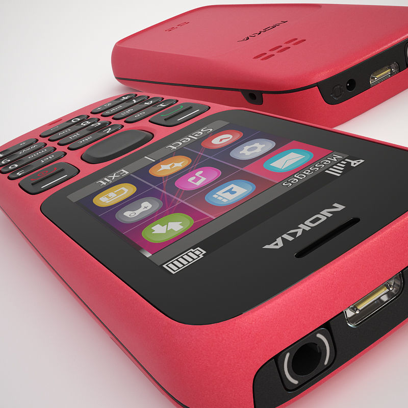 Nokia 100 - Coral Red 3D model_8