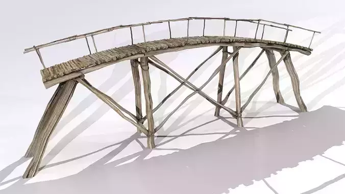 Bridge wooden Low-poly 3D model