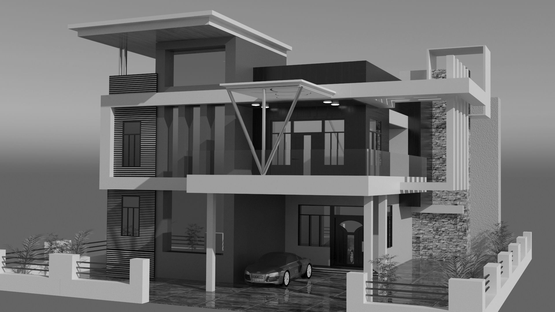 Architectural house 3D model_1
