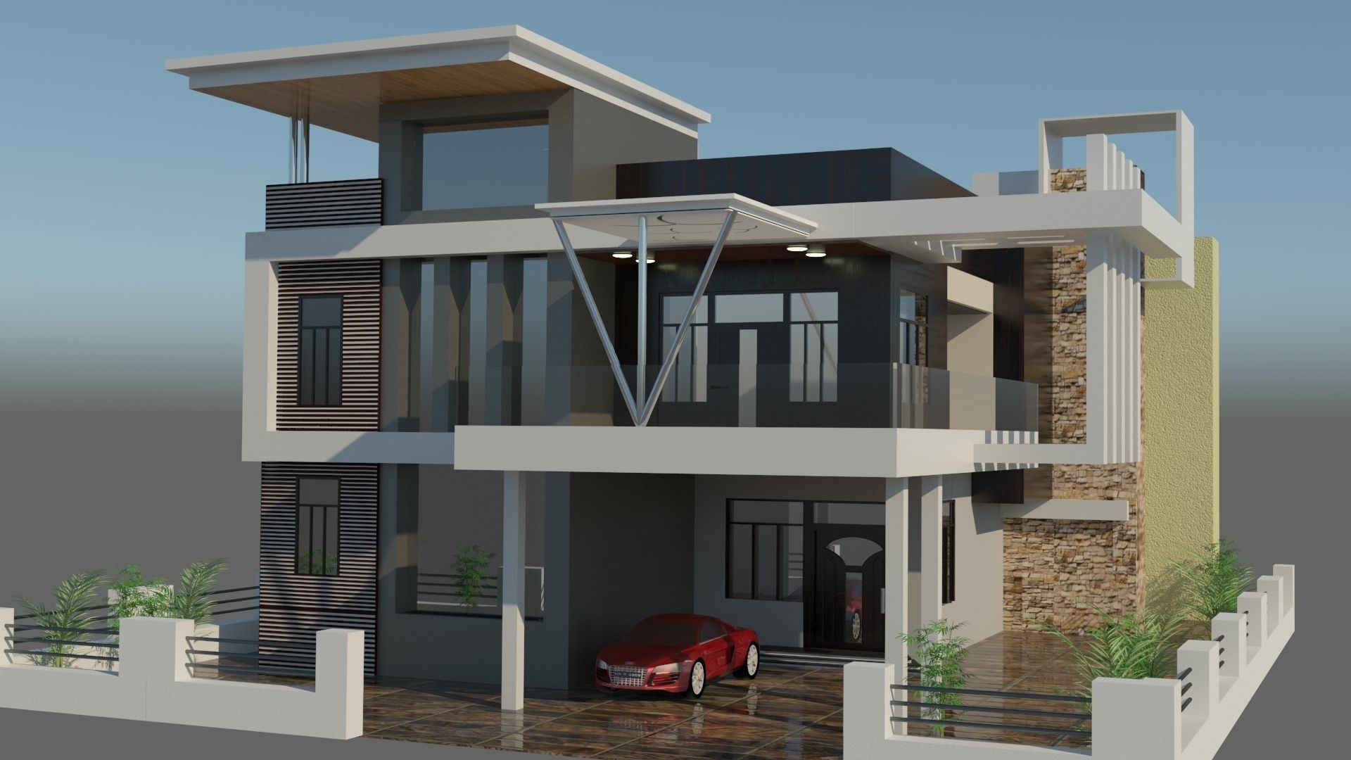 Architectural house 3D model_8