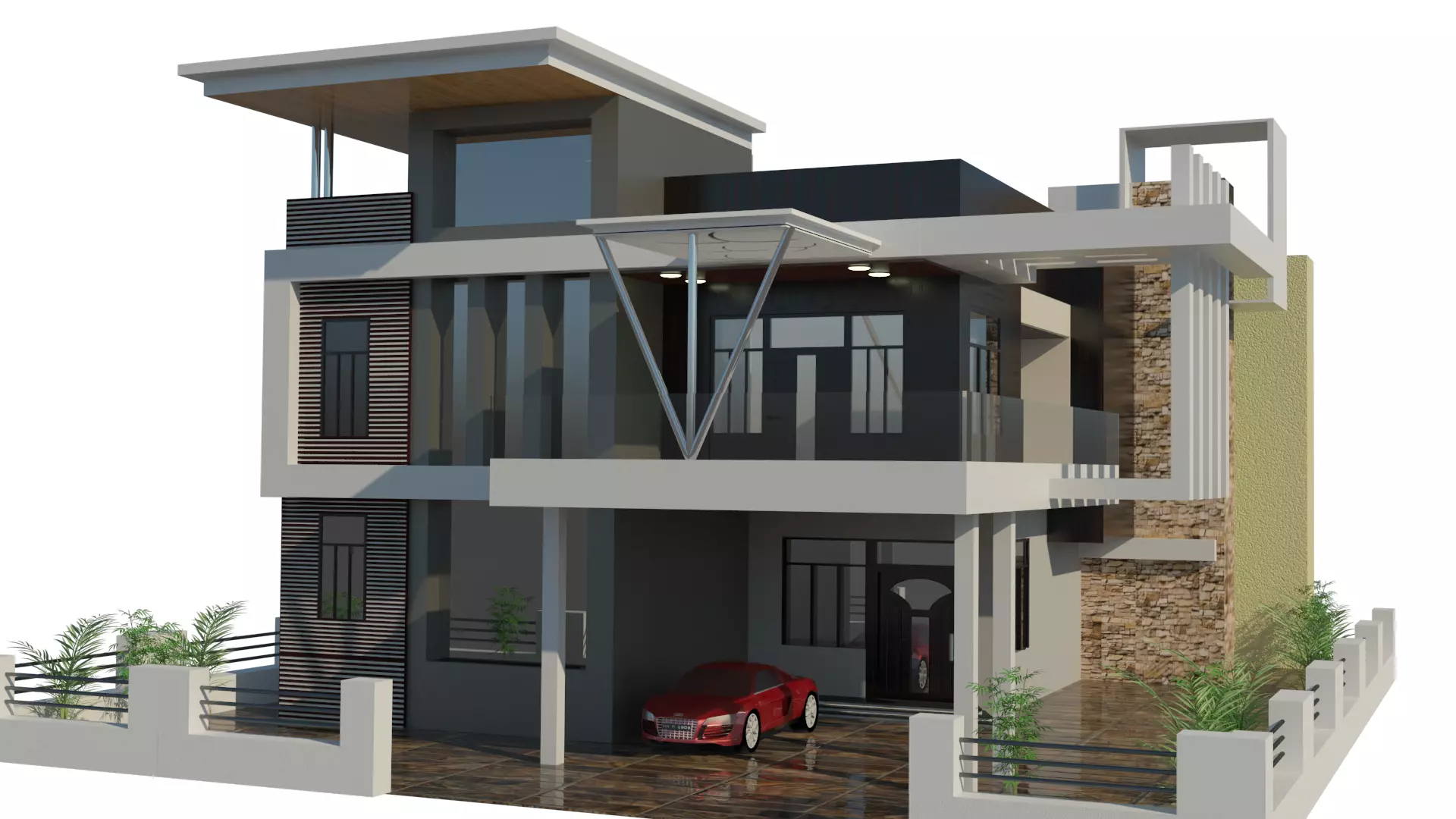 Architectural house 3D model_0