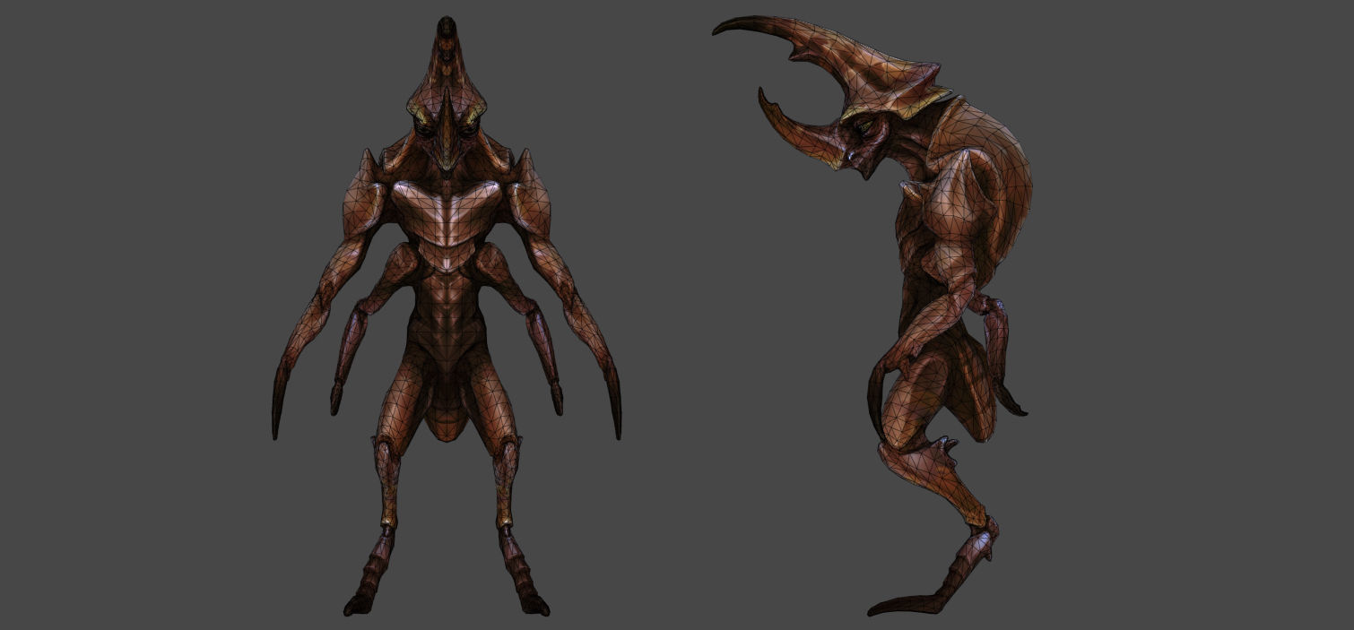 Insect Characters Low-poly 3D model_9