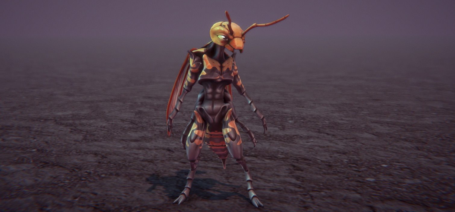 Insect Characters Low-poly 3D model_16