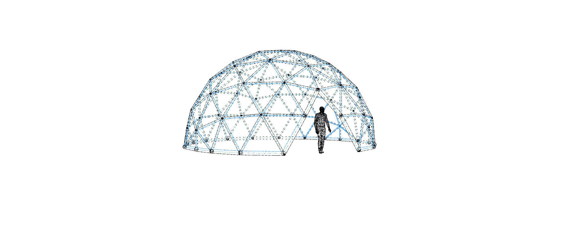 Large dome with glass panels and entry 3d DOME 3D model_17