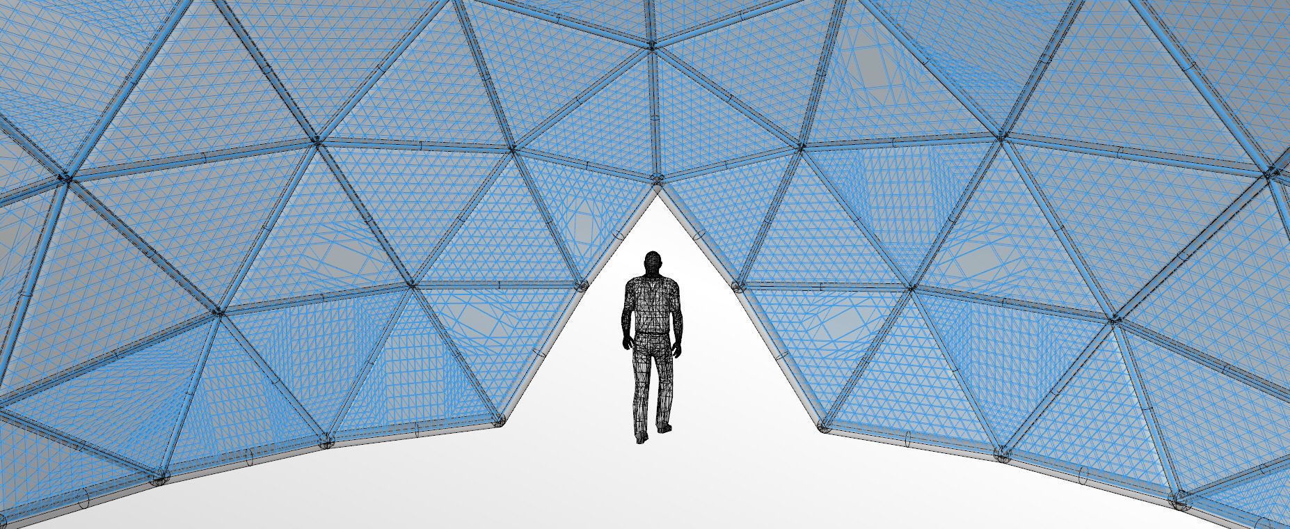 Large dome with glass panels and entry 3d DOME 3D model_18