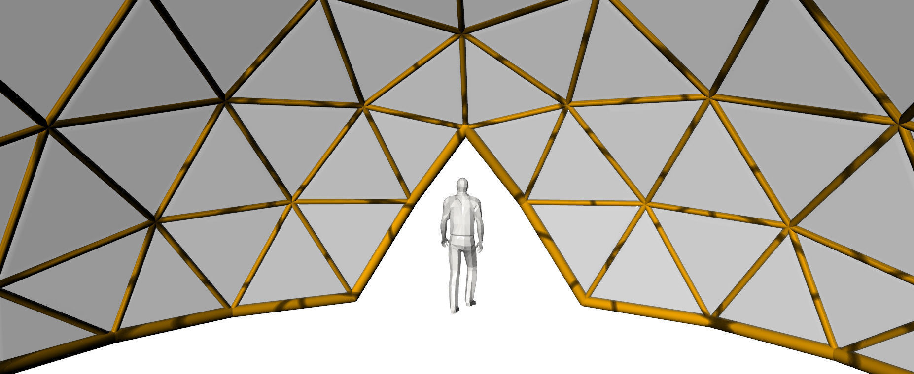 Large dome with glass panels and entry 3d DOME 3D model_10