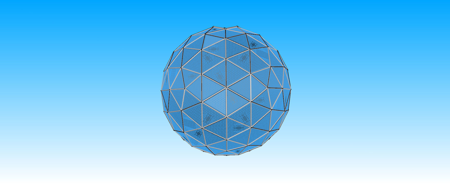 Large dome with glass panels and entry 3d DOME 3D model_11