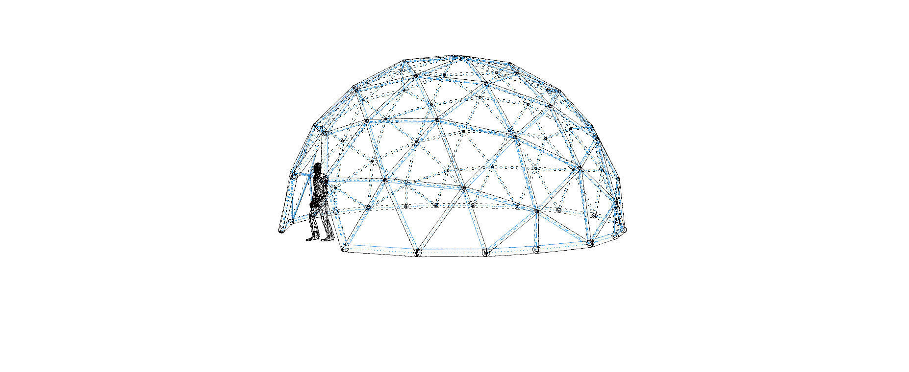 Large dome with glass panels and entry 3d DOME 3D model_20