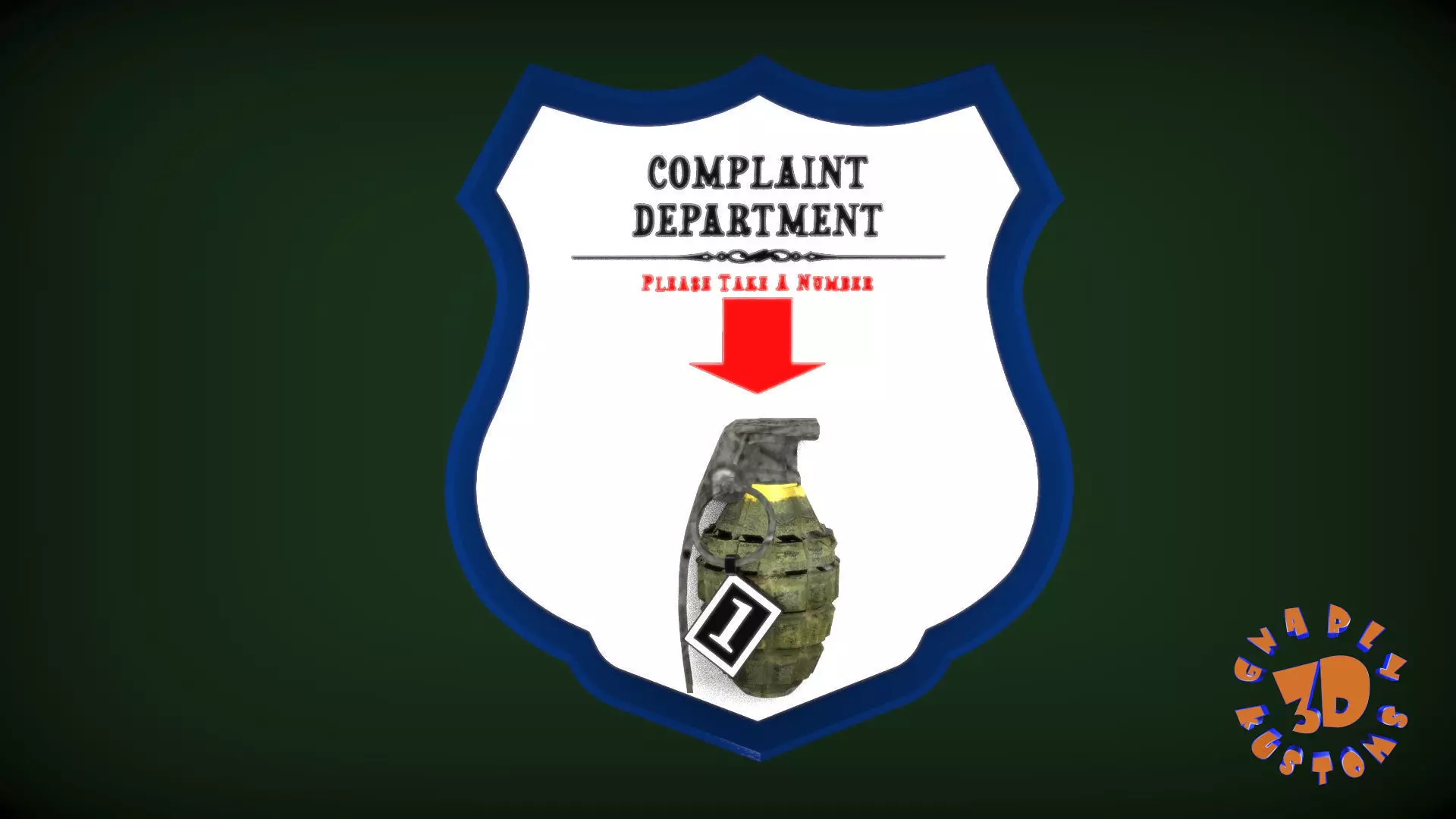Complaint Department Please Take A Number - Humor Novelty Sign 3D print model_0