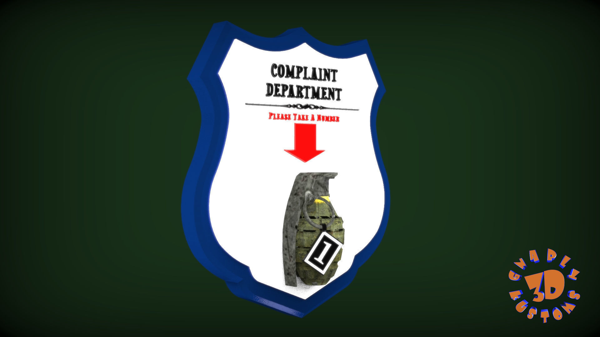 Complaint Department Please Take A Number - Humor Novelty Sign 3D print model_1