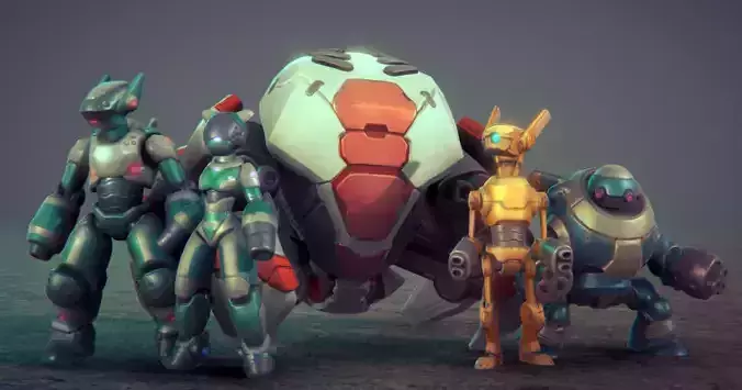 Robot Warriors Low-poly 3D model
