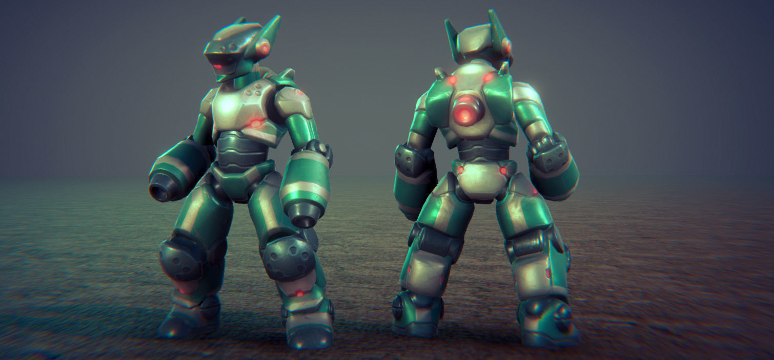 Robot Warriors Low-poly 3D model_9