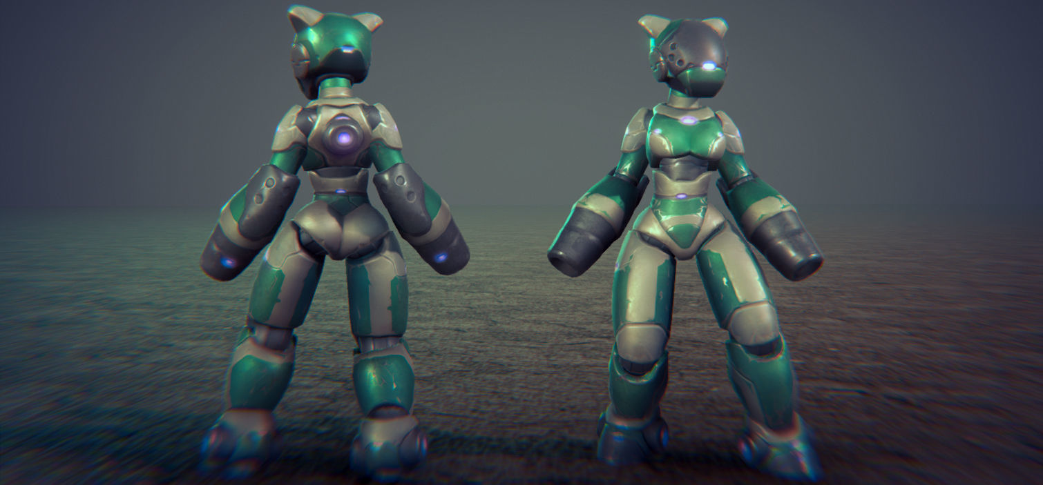 Robot Warriors Low-poly 3D model_6