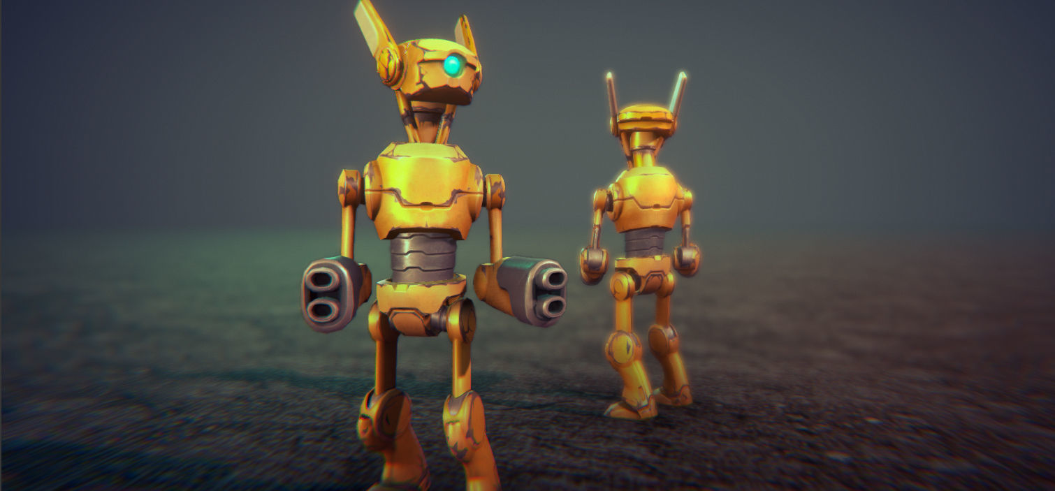 Robot Warriors Low-poly 3D model_11