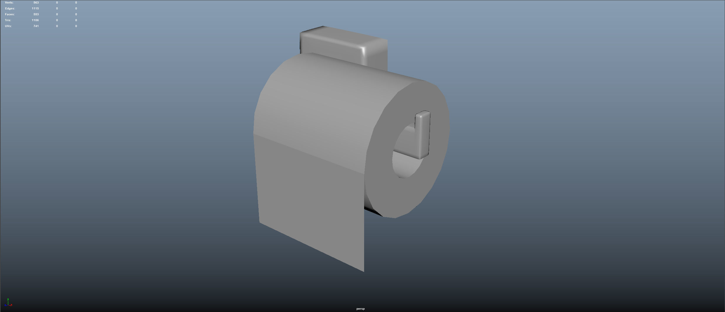 Toilet Paper Low-poly 3D model_2