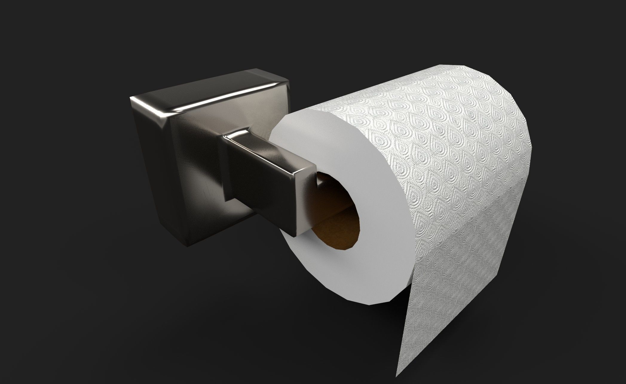 Toilet Paper Low-poly 3D model_1